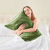 Picture of BEDELITE Satin Pillowcase for Hair and Skin, Super Soft and Cooling Similar to Silk Pillow Cases 2 Pack with Envelope Closure, Gift for Women Men(20"x30" Queen Size, Cedar Green)