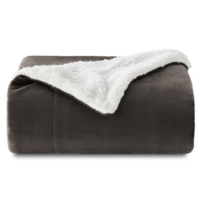 Picture of Bedsure Sherpa Fleece Throw Blanket Twin Size for Couch - Thick and Warm Blanket for Winter, Soft Fuzzy Plush Twin Blanket for All Seasons, Brown, 60x80 Inches