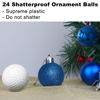 Picture of Royal Blue 1.6" Small Christmas Balls Christmas Tree Decoration Ornaments Shatterproof Hanging Balls for Birthday Halloween Holiday Wedding Decorations Set of 24pcs