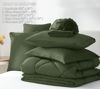 Picture of CozyLux Queen Comforter Set with Sheets 7 Pieces Bed in a Bag Olive Green All Season Bedding Sets with Comforter, Pillow Shams, Flat Sheet, Fitted Sheet and Pillowcases