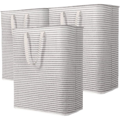 Picture of Lifewit 3 Pack Laundry Hamper Large Collapsible Laundry Baskets, Freestanding Waterproof Clothes Hamper with Easy Carry Handles in Laundry Room Bedroom Bathroom College Dorm for Adults, Gray, 3 x 125L