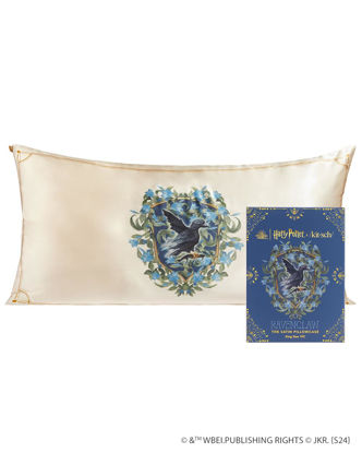 Picture of Kitsch x Harry Potter Ravenclaw Satin Pillowcase with Zipper for Hair & Skin - Double-Sided, Softer Than Silk, Wrinkle-Free, Machine Washable, Frizz Control, Breakout Prevention - King Size (19x36)