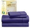 Picture of California Design Den Softest 100% Cotton Sheets, Full Size Sheet Sets, 400 Thread Count Sateen Bedding, Deep Pocket Sheets, Cooling Sheets, Full Size Sheets, Breathable Bed Set (Dark Purple)