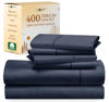 Picture of California Design Den 6-Pc King Size Sheet Set with 4 Pillowcases - Soft 400 Thread Count 100% Cotton Sheets, Cooling Sateen Weave, Luxury Deep Pocket Bedsheets Set - Indigo Dusty Blue