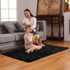 Picture of Ophanie 3x5 Black Rugs for College Dorm, Bedroom Small Area Rug, Non-Slip Fluffy Shaggy Bedside Soft Shag Fuzzy Plush Carpet for Kids Boys Teen Home Decor Aesthetic, Nursery