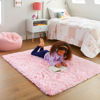 Picture of Ophanie 3x5 Pink Rug, Bedside Preppy Dorm Area Rug, College Essentials Non Slip Small Carpets for Bedroom, Anti Slip Fluffy Living Room Rugs Home Decor Aesthetic, Nursery