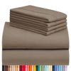 Picture of LuxClub 6 PC Full Sheet Set, Breathable Luxury Bed Sheets, Deep Pockets 18" Eco Friendly Wrinkle Free Cooling Bed Sheets Machine Washable Hotel Bedding Silky Soft - Dark Khaki Full