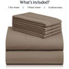 Picture of LuxClub 6 PC Full Sheet Set, Breathable Luxury Bed Sheets, Deep Pockets 18" Eco Friendly Wrinkle Free Cooling Bed Sheets Machine Washable Hotel Bedding Silky Soft - Dark Khaki Full