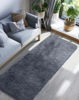Picture of Ophanie Runner Rug for Hallway, 2x6 Bedroom Grey Bedside Rugs, Non Slip Fluffy Soft Shaggy Carpet for Kids Girls Boys Home Decor Aesthetic, Dorm Nursery Gray