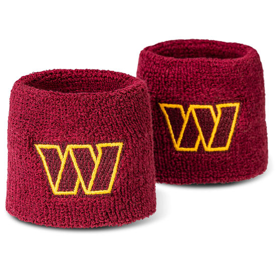 Picture of Franklin Sports Washington Commanders NFL Kids Wristbands - Youth NFL Team Logo Wristbands - Nylon Sweatbands for Kids - Great for Football Fan Costumes + Uniforms - Pair of Wristbands,Red/Yellow