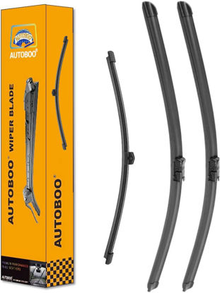Picture of AUTOBOO 24"+20" Windshield Wipers with 13" Rear Wiper Blades Replacement for Audi Q5 2009-2017,SQ5 2014-2017,RS Q3 2021-2022 -Original Factory Quality (Pack of 3)
