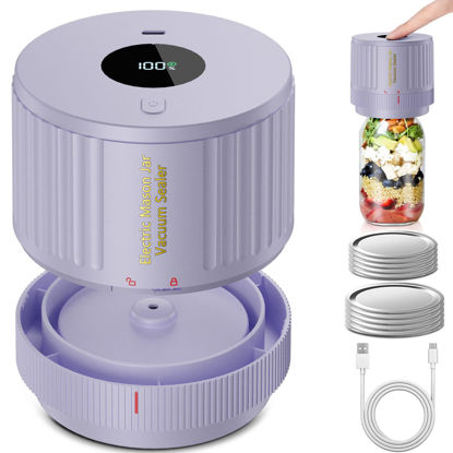Picture of Electric Mason Jar Vacuum Sealer Kit for Wide Mouth and Regular Mouth Mason Jar - Purple