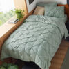 Picture of Bedsure Twin XL Comforter Set - Extra Long 5 Pieces Dorm Bedding Sets, Pinch Pleat Sage Green Bed in a Bag with Pintuck Comforter, Sheets, Pillowcase & Sham
