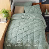 Picture of Bedsure Twin XL Comforter Set - Extra Long 5 Pieces Dorm Bedding Sets, Pinch Pleat Sage Green Bed in a Bag with Pintuck Comforter, Sheets, Pillowcase & Sham