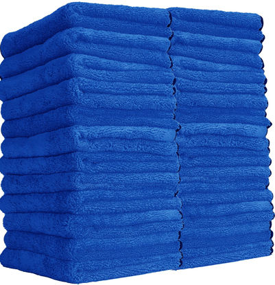 Picture of Chemical Guys MIC110024 Professional Grade Premium Microfiber Towels, Blue (16 Inch x 16 Inch) (Pack of 24) - Safe for Car Wash, Home Cleaning & Pet Drying Cloths
