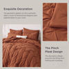 Picture of Bedsure California King Comforter Set Burnt Orange - Bed in a Bag California King Size 7 Pieces, Pintuck Bed Set Gift for Family, Pinch Pleat Burnt Orange Comforter with Sheets, Pillowcases & Shams