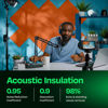 Picture of Ekkogo Acoustic Panels 12-Pack Soundproof Wall Panels 12''X12''X0.4'' Sound Panels High Density Sound Dampening Panels - [Poppy Orange Square]