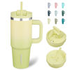 Picture of BJPKPK 30 oz Tumbler With Handle Insulated Tumblers With Lid And Straw Stainless Steel Thermal Cup,Lime