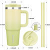 Picture of BJPKPK 30 oz Tumbler With Handle Insulated Tumblers With Lid And Straw Stainless Steel Thermal Cup,Lime