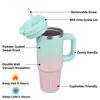 Picture of BJPKPK 30 oz Stainless Steel Tumbler With Handle Insulated Tumblers With 2 Straw Travel Coffee Mug With Lid,Bubble Gum