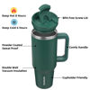 Picture of BJPKPK 40 oz Stainless Steel Tumbler With Handle Insulated Tumblers With 2 Straw Travel Coffee Mug With Lid,Army Green