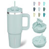 Picture of BJPKPK 30 oz Tumbler With Handle Insulated Tumblers With Lid And Straw Stainless Steel Thermal Cup,Blue Haze