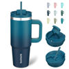 Picture of BJPKPK Tumbler With Handle And Straw 30oz Insulated Tumbler Cups With Lid Stainless Steel Travel Coffee Mug,Indigo Black