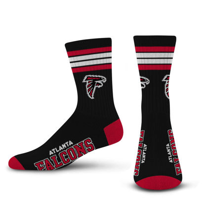 Picture of For Bare Feet NFL 4 Stripe Deuce Crew Sock, Atlanta Falcons, Large