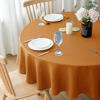 Picture of Biscaynebay Textured Fabric Round Christmas Tablecloths 60", Bronze Water Resistant Spill Proof Fabric Tablecloths for Kitchen, Dining, Wedding, Parties Machine Washable