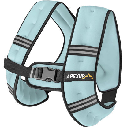 Picture of APEXUP Weighted Vest Men 10lbs Weights with Reflective Stripe, Weighted vest for Women Workout Equipment for Strength Training Running (Pastel Blue)