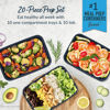 Picture of Bentgo 20-Piece Lightweight, Durable, Reusable BPA-Free 1-Compartment Containers - Microwave, Freezer, Dishwasher Safe - Navy Blue