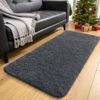 Picture of OLANLY 2x4 Machine Washable Runner Rugs for Hallway, Soft Fluffy Shaggy Bedside Rugs for Bedroom, Living Room, Indoor Floor Carpet for Kids Girls and Boys, Nursery Rooms, Home Decor Aesthetic, Grey