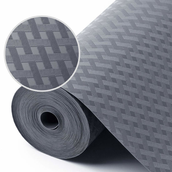 Picture of StaHom Shelf Liners for Kitchen Cabinets, Waterproof and Oil-Proof Kitchen Cupboard Liner, Refrigerator Liners and Plastic Drawer Mats EVA Non Adhesive Shelves, Fridge - Gray 11.8 x 118 Inches