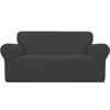 Picture of Easy-Going Stretch Oversized Loveseat Slipcover 1-Piece Sofa Cover Furniture Protector Couch Soft with Elastic Bottom for Kids Polyester Spandex Jacquard Fabric Small Checks Dark Gray