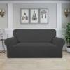 Picture of Easy-Going Stretch Oversized Loveseat Slipcover 1-Piece Sofa Cover Furniture Protector Couch Soft with Elastic Bottom for Kids Polyester Spandex Jacquard Fabric Small Checks Dark Gray