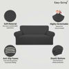 Picture of Easy-Going Stretch Oversized Loveseat Slipcover 1-Piece Sofa Cover Furniture Protector Couch Soft with Elastic Bottom for Kids Polyester Spandex Jacquard Fabric Small Checks Dark Gray