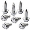 Picture of Chrome License Plate Screw Kit - Set of 8 Stainless Steel Fasteners for License Plates, Frames, and Covers on Domestic Cars, Trucks, Vans, SUVs - Rustproof, Self Tapping Mounting Bolts (Chrome Plated)