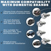 Picture of Chrome License Plate Screw Kit - Set of 8 Stainless Steel Fasteners for License Plates, Frames, and Covers on Domestic Cars, Trucks, Vans, SUVs - Rustproof, Self Tapping Mounting Bolts (Chrome Plated)