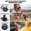 Picture of RAYMYLO Insulated Water Bottle 40 oz, Triple Wall Vacuum Stainless Steel (Cold for 48 Hrs), Leak Proof & Non-BPA, Modern Water Flask Jug with Paracord Handle & Straw Spout Lids, Ombre Pink