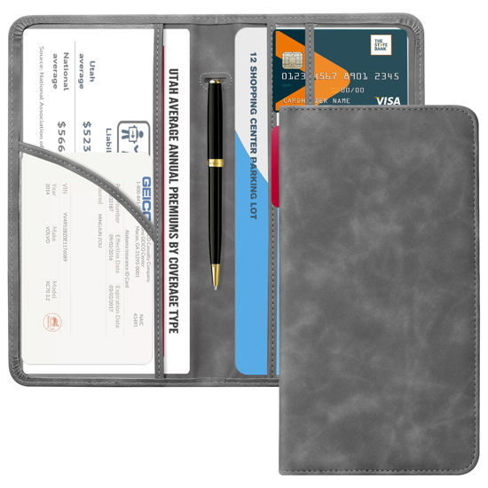 Picture of CoBak Car Registration and Insurance Holder - Vehicle Glove Box Car Organizer,Auto Truck Comparment Accessories Case with Magnetic Closure for Driver License,Cards