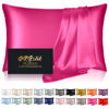 Picture of Silk Pillowcase for Hair and Skin, Mulberry Silk Pillow Cases King Size, Anti Acne Cooling Sleep Both Sides Natural Silk Satin Pillow Case Covers with Hidden Zipper, Gifts for Women Men, Hot Pink