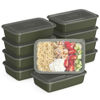 Picture of Bentgo 20-Piece Lightweight, Durable, Reusable BPA-Free 1-Compartment Containers - Microwave, Freezer, Dishwasher Safe - Khaki Green