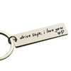 Picture of HubbgDesign Key Chain Drive Safe I Love You Engraved Initial Personalized Gift for Husband Boyfriend Stainless Steel Keychain Gift Car Accessories New Drive Gift Brother Valentine's Gifts (P)