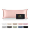 Picture of Silk Body Pillow Cases, Mulberry Silk Body Pillow Cover with Zipper, Smooth, Anti Acne, Cooling Sleep Both Sides Natural Silk Satin 20x54 Body Pillowcase, Gifts for Women Men, Coral