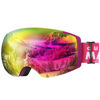 Picture of OutdoorMaster Ski Goggles PRO - Frameless, Interchangeable Lens 100% UV400 Protection Snow Goggles for Men & Women (Rose Frame VLT 17% Rose Lens and Free Protective Case)