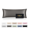 Picture of Silk Body Pillow Cases, Mulberry Silk Body Pillow Cover with Zipper, Smooth, Anti Acne, Cooling Sleep Both Sides Natural Silk Satin 20x54 Body Pillowcase, Gifts for Women Men, Dark Gray