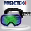 Picture of OutdoorMaster Ski Goggles PRO - Frameless, Interchangeable Lens 100% UV400 Protection Snow Goggles for Men & Women (BlackFrame RevoGreenLens VLT32%)