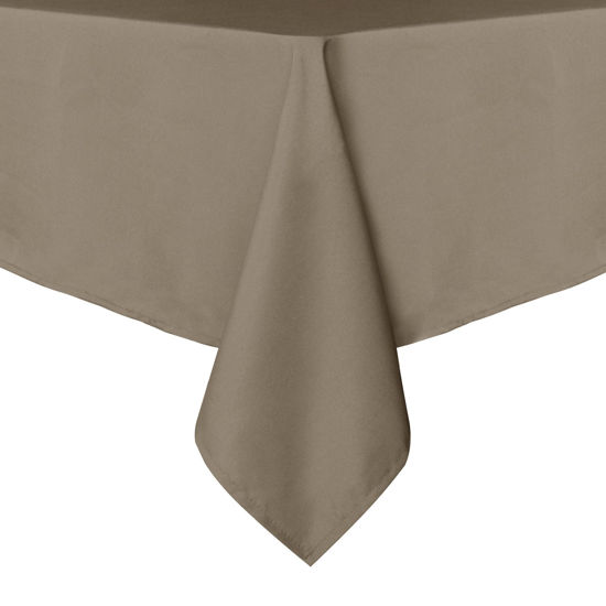 Picture of sancua Rectangle Tablecloth - 60 x 84 Inch - Stain and Wrinkle Resistant Washable Polyester Table Cloth, Decorative Fabric Table Cover for Dining Table, Buffet Parties and Camping, Taupe