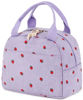 Picture of Bluboon Lunch Bag for Women Men Cute Corduroy Lunch Tote Bags Reusable Insulated Lunch Box Large Capacity Reusable Insulated Cooler for Work Picnic or Travel (Corduroy strawberry purple)