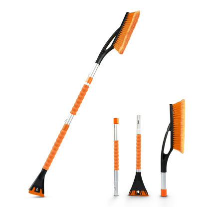 Picture of EcoNour 43" Detachable Snow Brush and Ice Scraper for Cars | 3-Part Telescopic Snow Remover for Trucks and SUVs